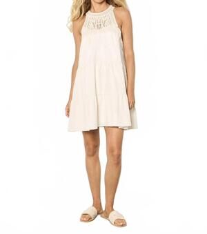NEW CAMILLE & CO crochet mini dress in cream